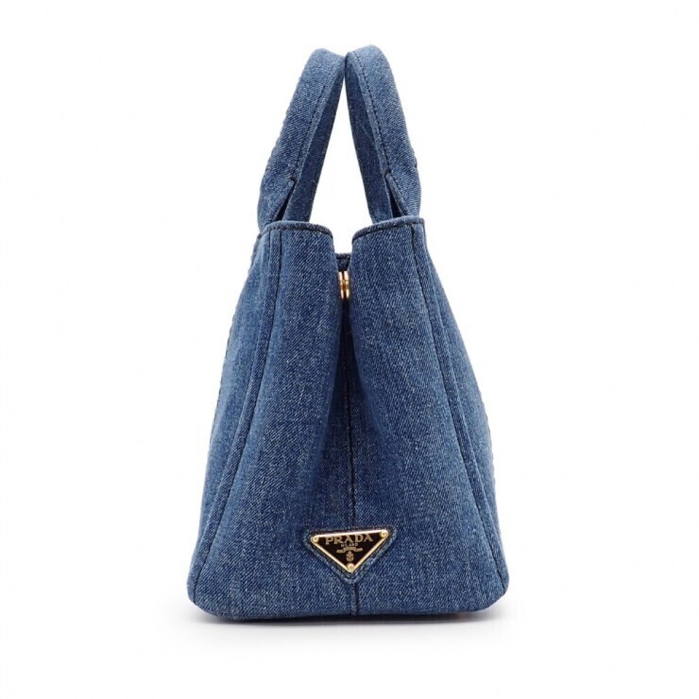 PRADA Canapa bag handbag shoulder denim blue - Picture 5 of 10